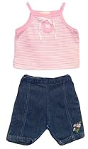 Newborn Girls 2pc Denim Pants Set, 3/6M