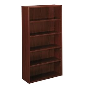 Contemporary Laminate Five Shelf Bookcase Mahogany by Hon Office Furniture