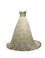 Strapless Lace-Up Vintage  Dress with a Brush/Sweep Train  With a Sash 