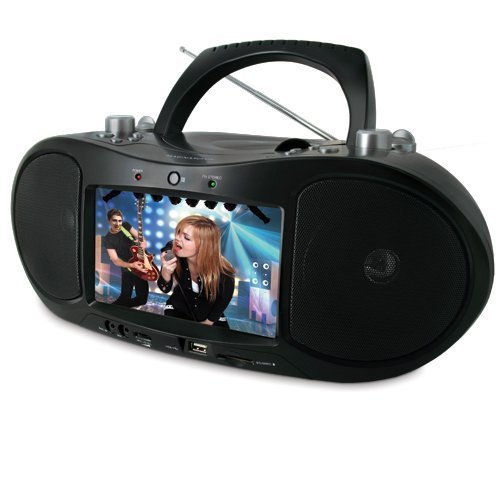 Magnasonic MAG-MDVD500 Portable CD-DVD Player Boombox with 7 in. Widescreen LCD and MP3-WMA-MPEG4 Playback
