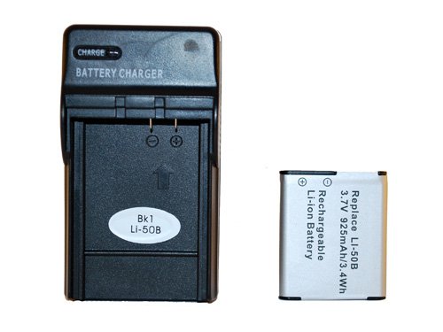 GPK Battery Li-50b and Charger Li-50c for Olympus MJU 1010 1020 1030 Sw; Stylus 1030 1010 1020 1030 9000; Tough 8010 6020 8000 6000 Digital Cameras Rechargeable Battery Ac Charger