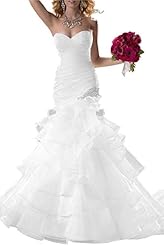 Organza Mermaid 2015 Sweetheart Wedding Dress 