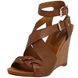 Nine West Women's Rusty Ankle Strap Wedge,Dk Natural,10 M US