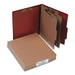 ACCO 15036 ACCO Pressboard 25-Point Classification Folder, Ltr, 6-Section, Earth Red, 10/Bx