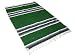 54" x 80" Striped Mexican Blanket - Yoga Studio Quality, Forest Green