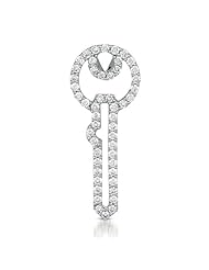 14K White Gold 0.53cttw Round Diamond Pendant
