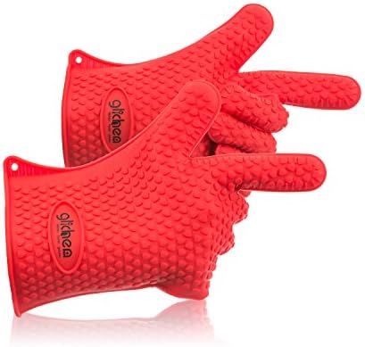 #1 Best Value - 2 High Heat Resistant Silicone Cooking Gloves - Better Than Oven Mitts - Included Is a Free Ebook - Perfect for Use in Kitchen, BBQ, Grilling, Smoking &amp; Potholder - 100%!