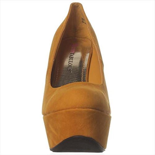 JFab Shayla Platform Pump Heels, Mustard, 7.5 M US / 37.5 EU