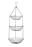 Premier Housewares Hängekorb 3-teilig, Chrom, Ø 28 cm x 71 cm Höhe