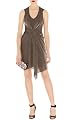 Draped Metallic Jersey Dress