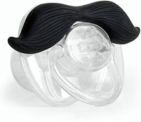 Mustache Baby Pacifier with Funny and Silly Black Moustache for Babies, Infants, and Toddlers from 3 Months Old and Up, BPA Free and Child Safe (Gunslinger)