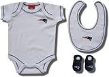 Officially licensed New England Patriots logo embroidered 3-piece ensemble for infants