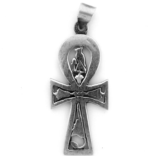 Egyptian Jewelry Silver Horus Ankh Pendant