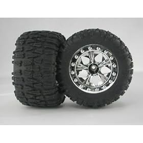 R Off-Road Tires Wheels Glued Chrome: Mini-T TRITMT2003