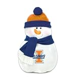 Illinois Fighting Illini Christmas Snowman Pillow