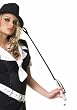 Rhinestone Whip Riding Crop Holiday Costume Party Accessory (Black-One Size)
