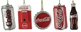5-Piece Miniature Coca-Cola & Diet Coke Soda Pop Christmas Ornament Gift Set