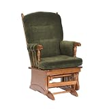 Cushion Arm Post-Back Glider- Pine Green Diamond/ Maple