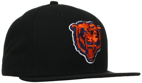 NFL Chicago Bears Black and Team Color 59Fifty Fitted Cap, Black/Black, 7 7/8