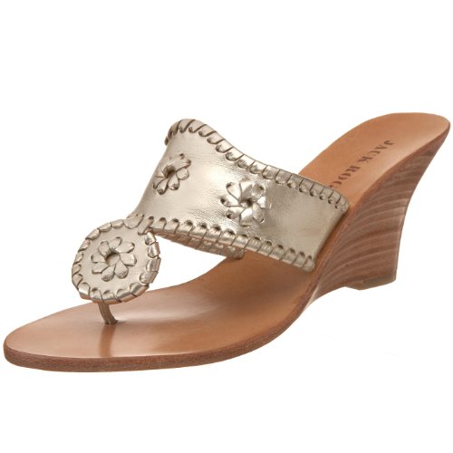 Jack Rogers Women's Hampton Thong Sandal,Platinum/Platinum,9 M US