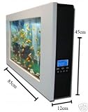 AQUALUXPRO Wall Mounted Fish Tank Aquarium - Silver Frame. Plasma, Flatscreen, LCD TV Shape. Maintenance free aquarium.