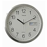Silver Calendar Wall Clock - 12"