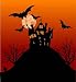 Halloween House Flyer - 18"H x 17"W - Peel and Stick Wall Decal by Wallmonkeys