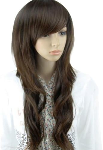MelodySusie Beautiful Long Dark Brown Curly Wave Stunning Wig Full Wig + MelodySusie Wig Cap + MelodySusie Wig Comb