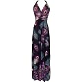 Print Stretch Jersey Maxi Dress with Beaded Accents Junior Plus Size