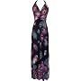 Print Stretch Jersey Maxi Dress with Beaded Accents Junior Plus Size