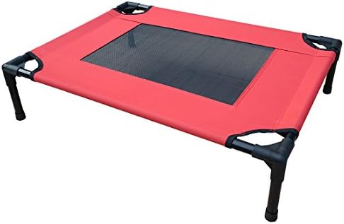 PETRUM® Heavy Duty Pet Dog Cat Bed Cot Trampoline Hammock Red& Black 30.7×22.8×7.9 Inch