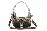 Guess Ontario Small Crescent Hobo Handbag Ladies Brown Multi Purse