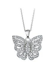 Mimis Pave CZ Butterfly Necklace