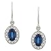 Blue Sapphire(1.20ct) and Pave Diamond(.21ct) Earrings