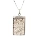 Natural Rutilated Quartz Rounded Rectangle Pendant with Sterling Silver Bezel and 18 in. Box Chain - Beautiful and Unique Specimen (Approx 25mm x 14mm x 6mm)