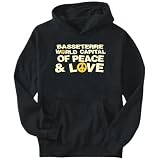 Hoodie Mens Black  Basseterre WORLD CAPITAL OF PEACE AND LOVE  Capitals