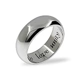 Eve's Addiction Faith, Love, Unity Stainless Steel Engravable Wedding Band