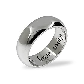 Faith, Love, Unity Stainless Steel Engravable Wedding Band Size 5 (Sizes 5 6 7 8 9 10 11 12 Available): Eve's Addiction: Jewelry