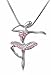 Elegant Pink Crystal Dancing Ballerina Ballet Charm Silver Tone Pendant Necklace - Girls Teens and Women