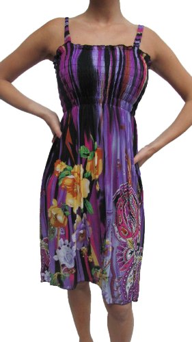 2626 Sun Dress Multi Colors Stretch Knee High Tank Top Women Dress