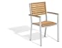 Oxford Garden Travira Aluminum and Teak Armchair, 2-Pack