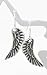 Beautiful Noblesse Detailed Angel Wing Charm Dangle Earrings Antique Silver Tone 1.5 Inch