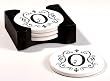 Monogram Round Absorbent Coaster - O Monogram Round Absorbent Coaster - O