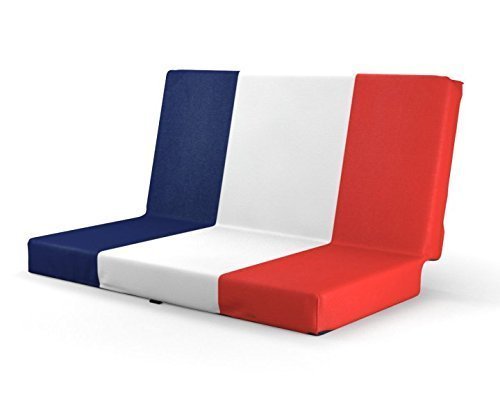 sitzZ fanzone Sitzkissen Frankreich, France, Fanartikel, für EM, WM, Olympia, Sport, Public Viewing, drapeau tricolore, Fußball. Robust, wasserabweisend, isolierend. Made in Germany. 33*29,5*3,3cm