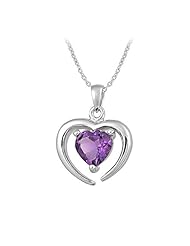 Amethyst Heart Fashion Pendant in Sterling Silver