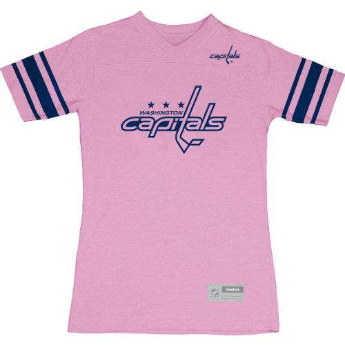 Reebok Washington Capitals Girl's (7-16) Pink Fashion Jersey Tee Large