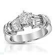 Ring With 1.25ctw Precious Stones - Genuine Clean Diamonds Well Made in 14K White Gold. Total item weight 8.3g (Size 6.5)