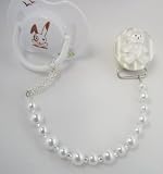 Baby White Teddy Bear Pacifier Clip
