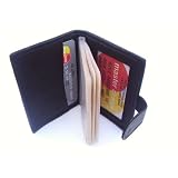 Mens/ladies Black Leather Photo Wallet Lamb Bifold 778