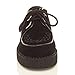 Ajvani Women's Flat Platform Wedge Lace Up Punk Creepers Shoes Boots Size 8 39